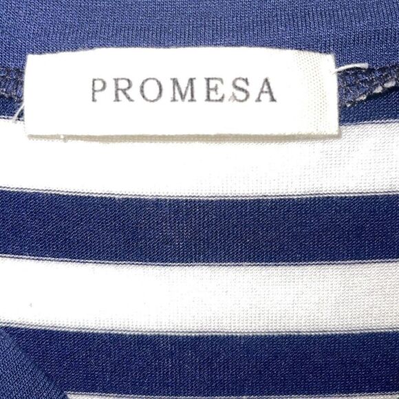 Promesa‎ Womens Young American Graphic Ringer Tee Blue White Large - Picture 4 of 7